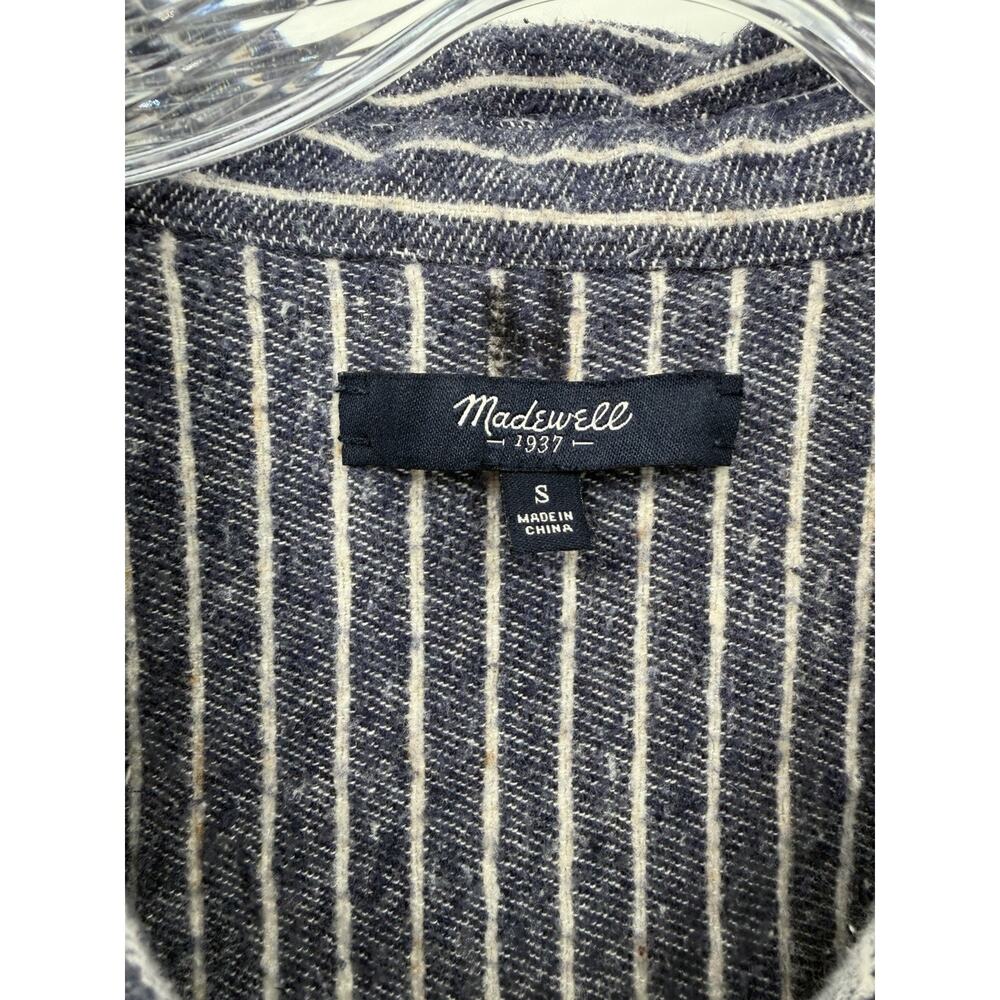 Madewell Women’s Long Sleeve Button Up Shirt Blue White Stripe Pockets Small - Picture 4 of 9